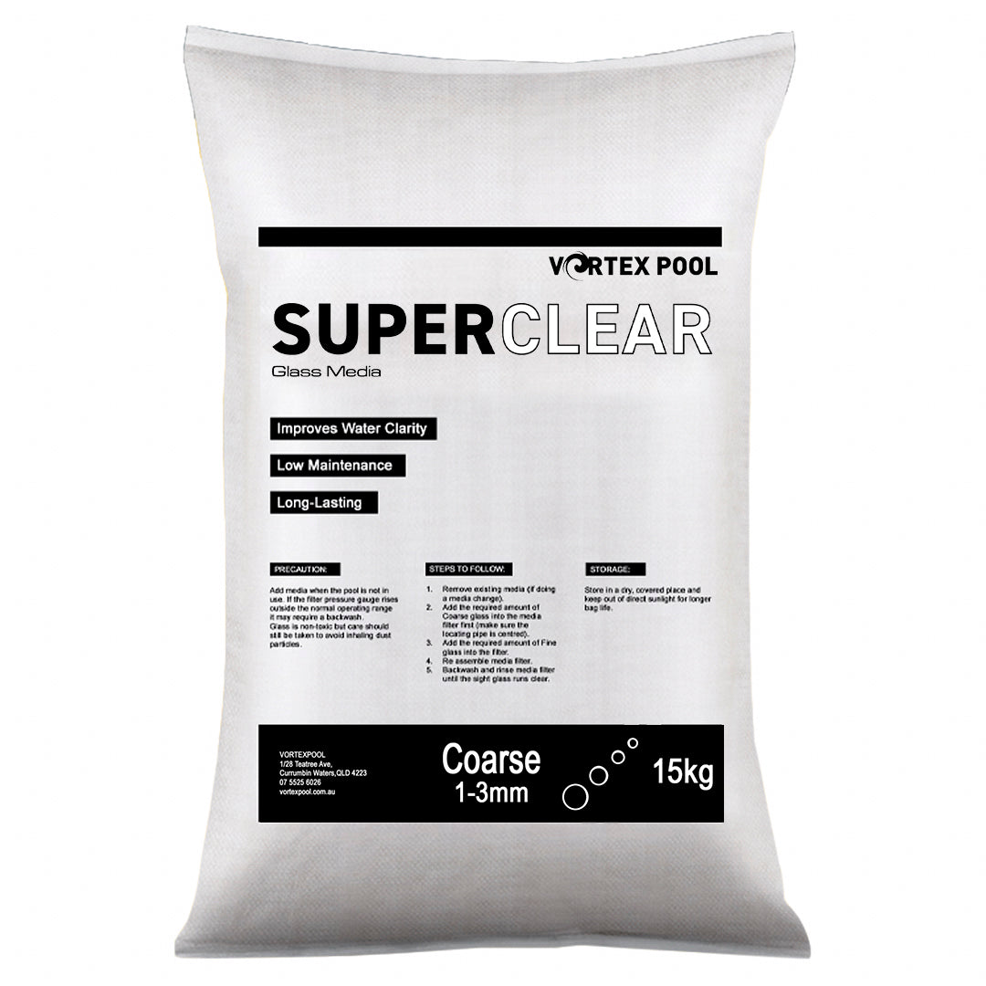 SuperClear Pool Glass Filter Media 15kg - Coarse | Platinum Pool Centre - Gold Coast